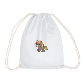 Licorne pastel avec des lunettes - Sac de sport léger - blanc - Devant