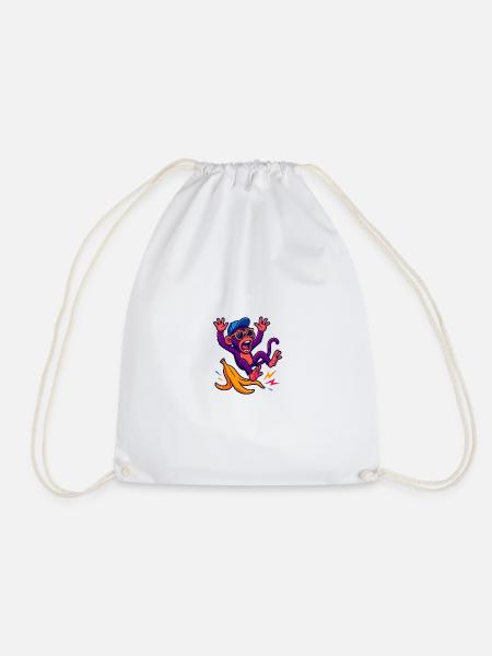 Singe néon avec banane - Sac de sport léger - blanc