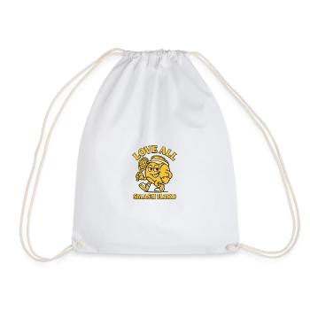 LOVE ALL SMASH HARD - Drawstring Bag - white - Front