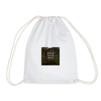 Finally Out of Office Saying - Drawstring Bag - white - Front