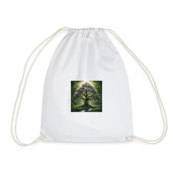 Forest tree with lilac blossoms - Drawstring Bag - white - Front