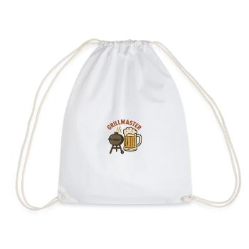 Grillmeister – Motif bière et barbecue - Sac de sport léger - blanc - Devant