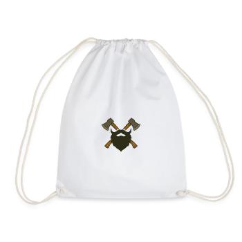 Barbe et haches de bûcheron – Lumberjack Design - Sac de sport léger - blanc - Devant