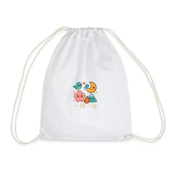 Kawaii一期一会 Motif Collection - Drawstring Bag - white - Front