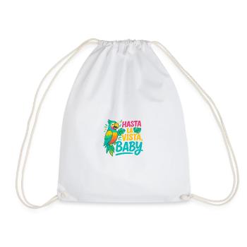 Hasta La Vista Baby Parrot Premium Shirt - Drawstring Bag - white - Front