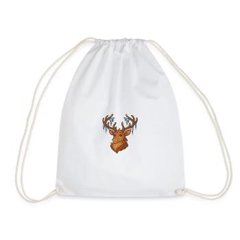 Cerf d’hiver avec glaçons - Sac de sport léger - blanc - Devant