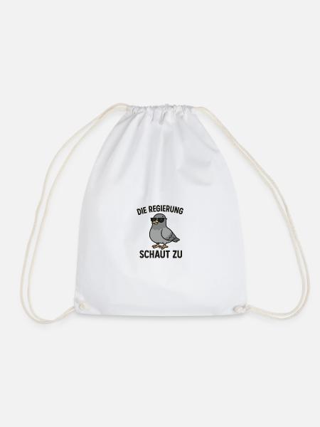 Spying Dove - Drawstring Bag - white