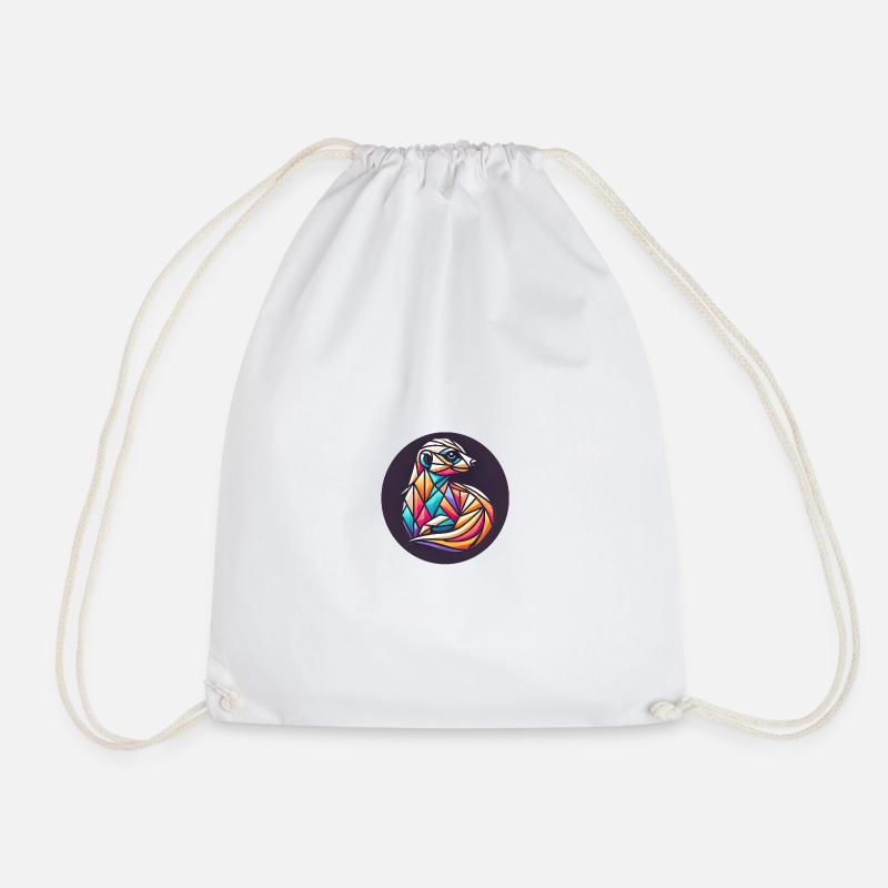 Suricate coloré géométrique - Sac de sport léger - blanc