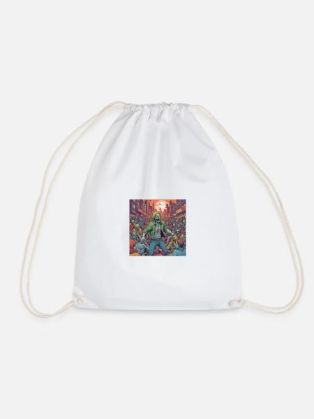 Zombie storm in the city - Drawstring Bag - white
