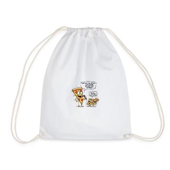 Pizza Comedy Pun – Funny Foodie Joke - Drawstring Bag - white - Front