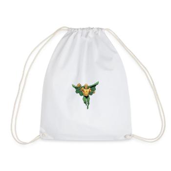 Hairless superhero with bald head in flight - Drawstring Bag - white - Front