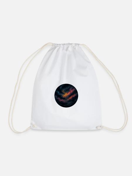 Orange night swirling sky - Drawstring Bag - white