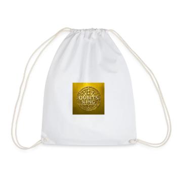 Qubits King Gold Coin Design - Drawstring Bag - white - Front