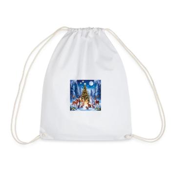 Winter Forest Christmas Animal Magic - Drawstring Bag - white - Front