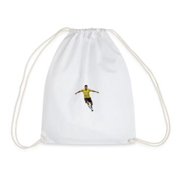 Soccer Player Yellow Jersey Action Comic Style - Drawstring Bag - white - Front