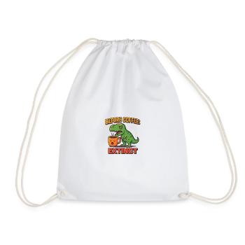 before coffee extinct - Drawstring Bag - white - Front