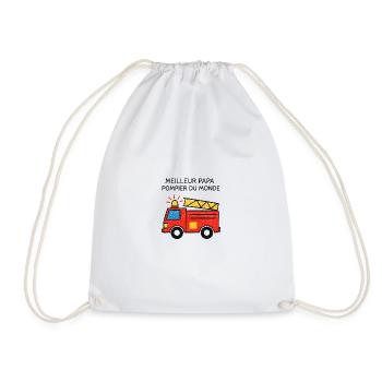 Best Firefighter Dad in the World - Drawstring Bag - white - Front