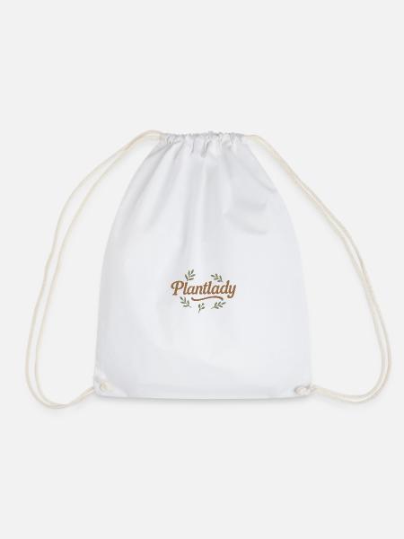 Plantlady Leaf Wreath Vintage Plant Lover - Drawstring Bag - white