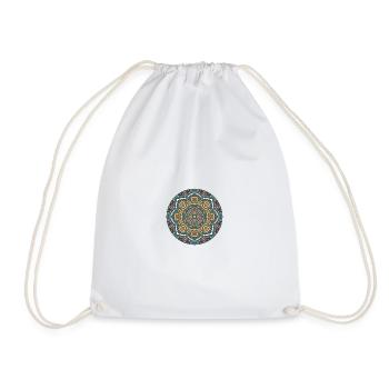 Motif de cercle de mandala en or bleu - Sac de sport léger - blanc - Devant