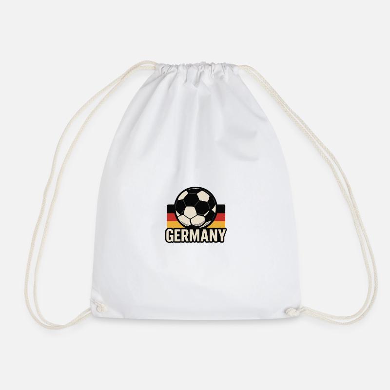 Germany Vintage Football Emblem - Drawstring Bag - white