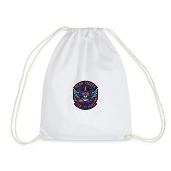 Neon Riders MC Skull - Drawstring Bag - white - Front