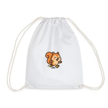 Happy squirrel on the run - Drawstring Bag - white - Front