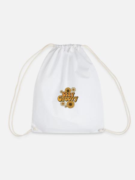 Stay Groovy - Drawstring Bag - white