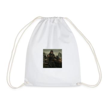 Steampunk Pilot on Post-Apocalyptic Ruins - Drawstring Bag - white - Front