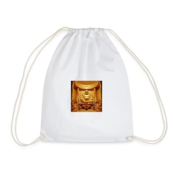 Golden Bitcoin Buddha Temple - Drawstring Bag - white - Front