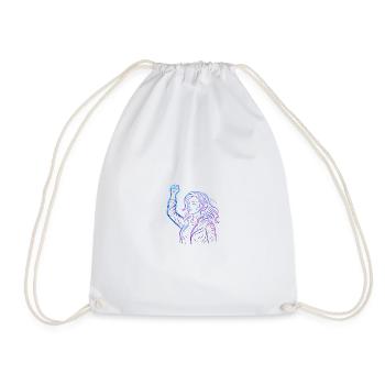 Neon Rebellion – Cyberpunk Energy Design - Drawstring Bag - white - Front