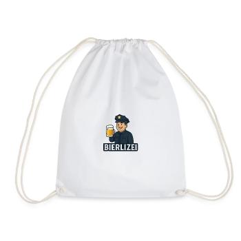 Beer policeman motif with beer mug - Drawstring Bag - white - Front