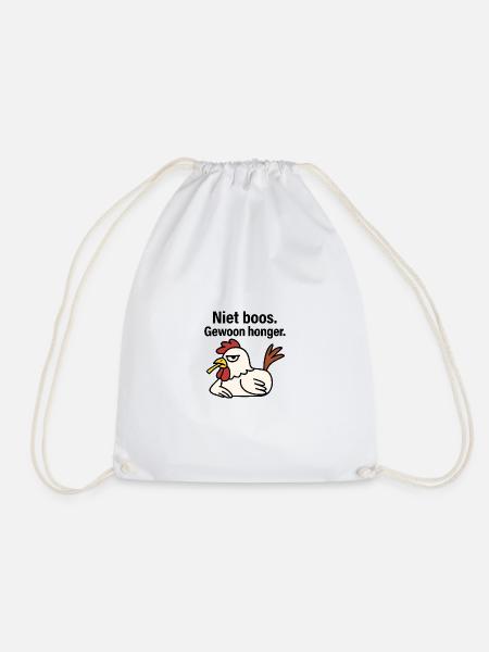 Don't get angry. Just hunger. - Drawstring Bag - white