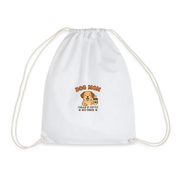 Dog Mom Coffee Chaos - Drawstring Bag - white - Front