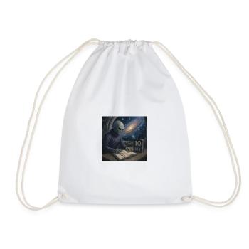 Alien Writer Cosmos - Drawstring Bag - white - Front