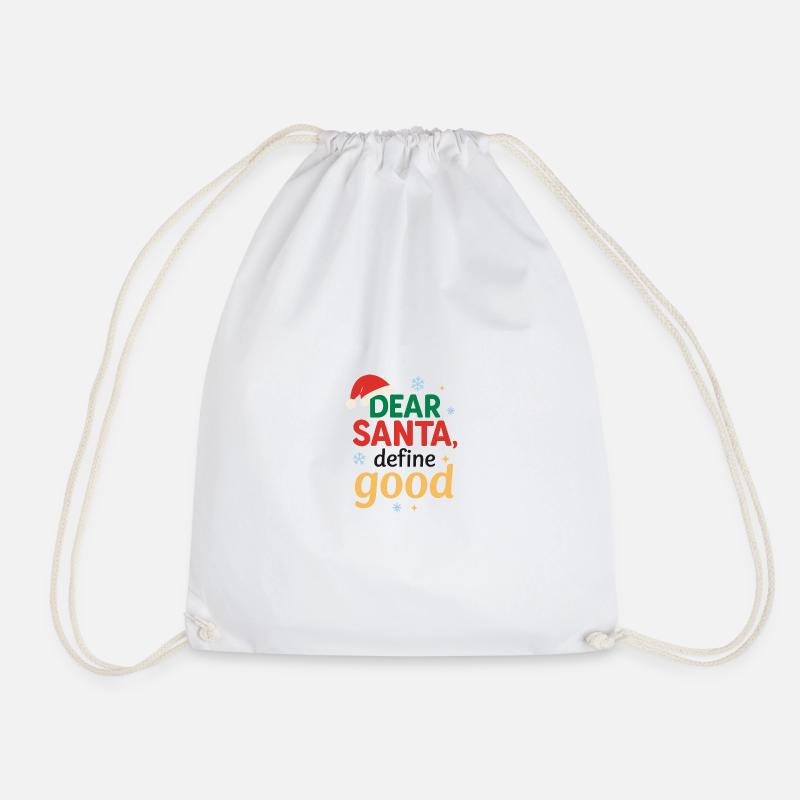 Santa Claus define good - Drawstring Bag - white