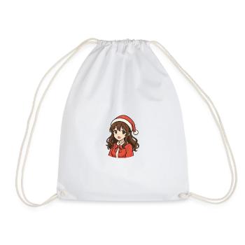 Christmas Magic Anime Girl - Drawstring Bag - white - Front