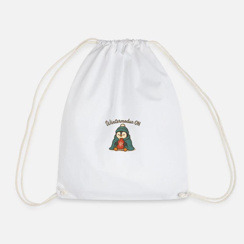Winter Mode ON - Drawstring Bag - white