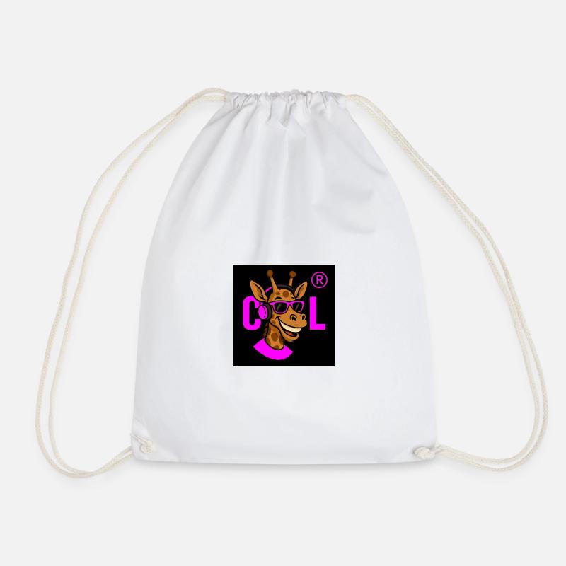Neon Giraffe DJ mit pinken Accessoires - Turnbeutel - Weiß