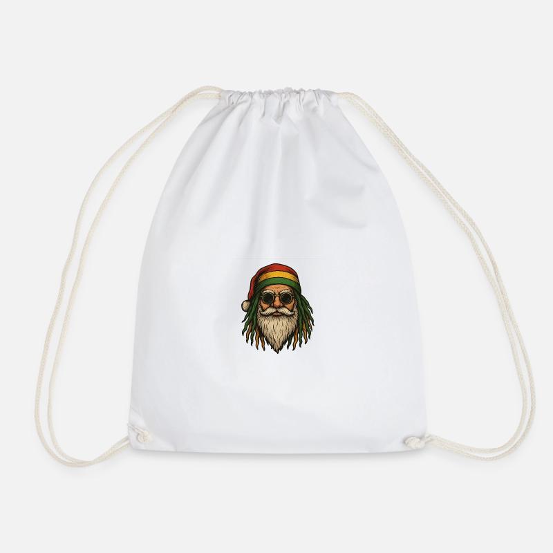 Père Noël Rasta – Santa Claus Rasta Original - Drawstring Bag - white
