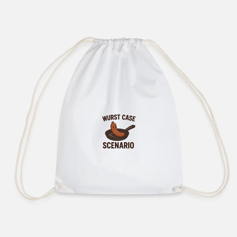 Sausage Case Scenario - Drawstring Bag - white