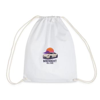 Midnight Glide Retro Sunset Auto - Drawstring Bag - white - Front