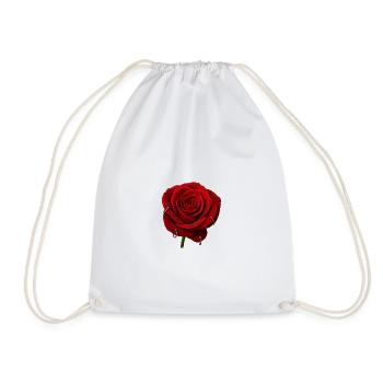 Red Rose with Piercings - Drawstring Bag - white - Front