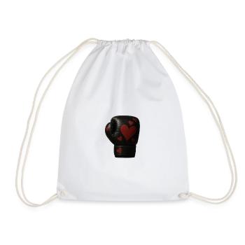 Boxing glove with hearts - Drawstring Bag - white - Front
