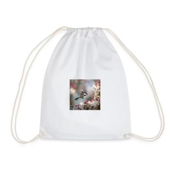Flight in the Magic of Blossoms – Spring Morning - Drawstring Bag - white - Front