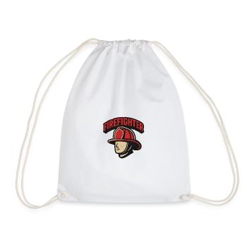 Firefighter Hero Retro - Drawstring Bag - white - Front