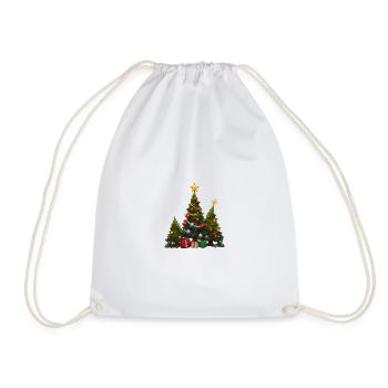Sapins festifs avec cadeaux - Sac de sport léger - blanc - Devant