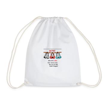 Action Hanging Peppers Cartoon - Drawstring Bag - white - Front