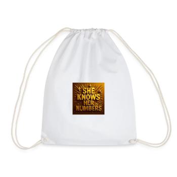 She Knows Her Numbers - Drawstring Bag - white - Front
