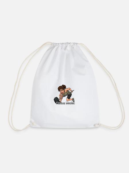Fitness Maniac Powerlift - Drawstring Bag - white
