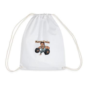 Fitness Maniac Weightlift Graphic - Drawstring Bag - white - Front